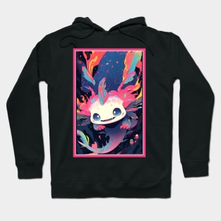 Cute Axolotl Anime Art Design | Cute Animals | Axolotl Hentaii Chibi Kawaii Design Hoodie